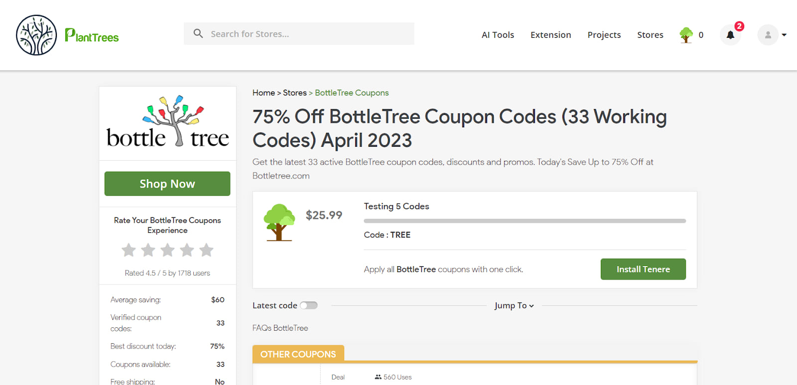 How To Use BottleTree Coupon 2