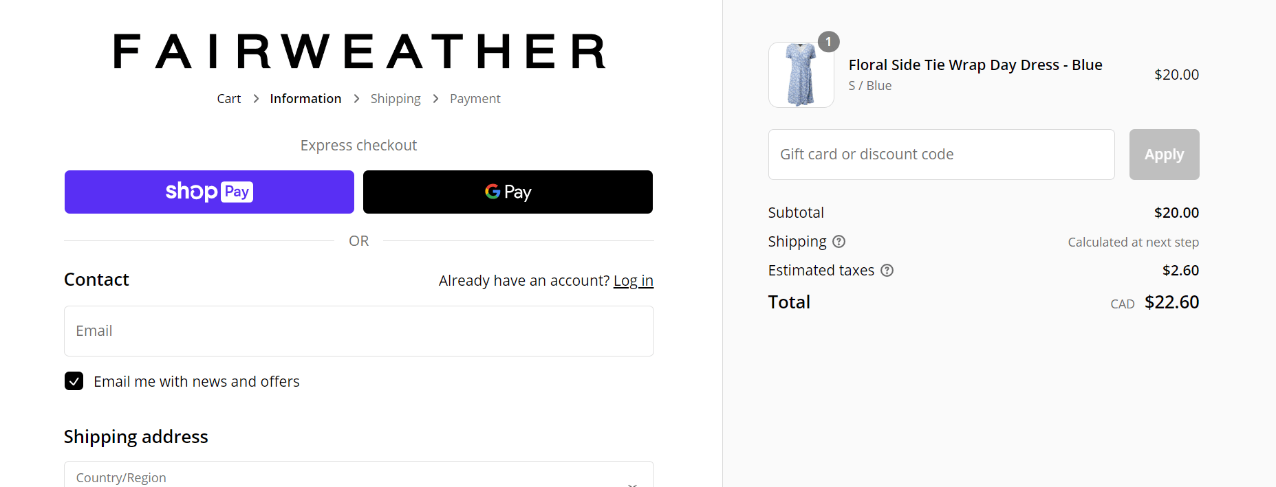How To Use Fairweather Clothing Promo Code 2