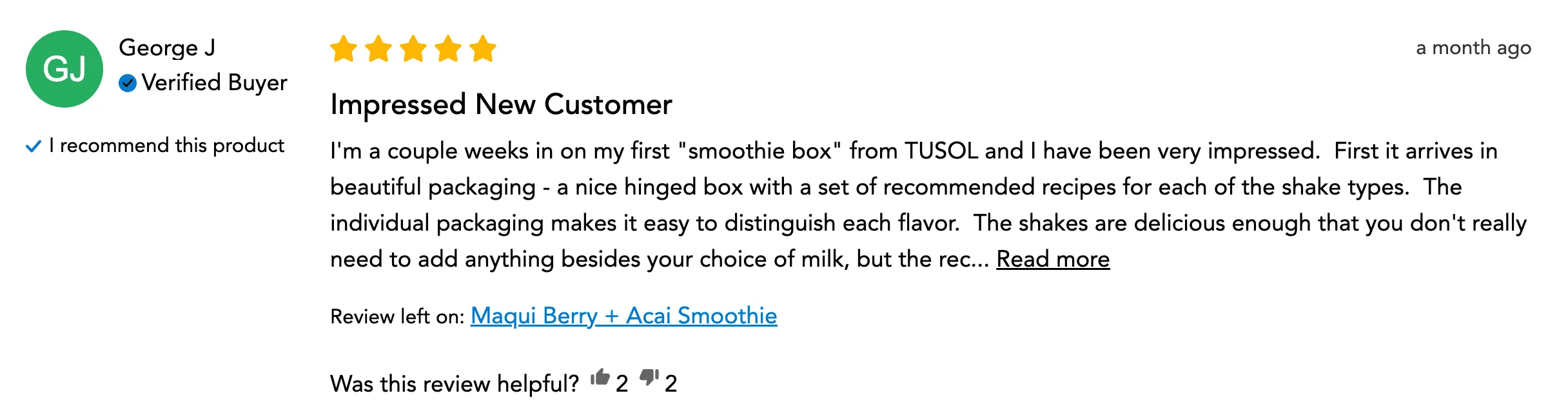 Tusol feedback